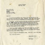 Letter from Keever to Ed Kiester, managing edtior of Parade, asking about Open Arms article.