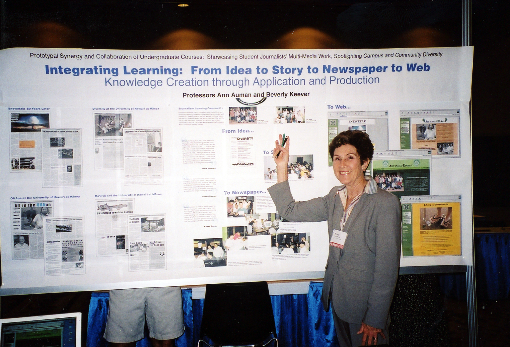 Beverly Keever with a conference poster