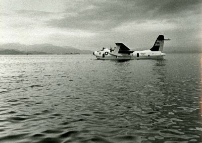 Seaplane seen landed on the water waiting